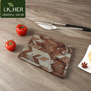 Planche à découper en forme de bois d'acacia naturel bloc à découper taille personnalisée écologique pour les ustensiles de cuisine conception fonctionnelle faite - Product Image 5