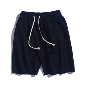 Pantalones cortos de entrenamiento para hombre, ropa de gimnasio con cordón de secado rápido y cintura elástica, 100% algodón - Product Image 1