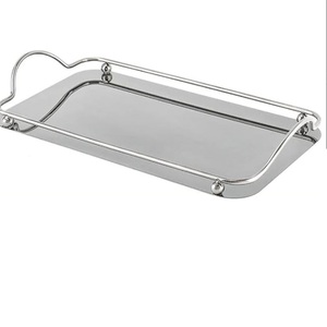 Home Kitchen Cafes and Restaurants Hammered Metal Serving Tray Wedding Party Tabletop Decorating Dinnerware Tray - Product Image 5