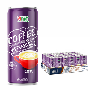 Boisson au café Arabica Robusta Latte 24x250ml en canette aluminium, sans produits laitiers, sans OGM, VINUT, marque privée, OEM, ODM, prêt à consommer, 24 mois - Product Image 1
