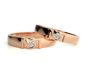 925 Sterling Silver Rose Gold Plated Minimalist <b>Couple</b> <b>Rings</b> - Product Image 1