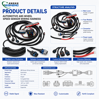Harness Kabel Sensor Kecepatan Roda ABS Otomotif Kustom, Tabung Bergelombang, Kotak Sekring Multi Pin, Perakitan Kabel Sensor