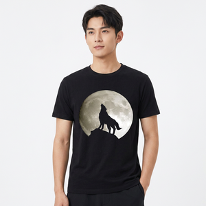 เสื้อยืดผู้ชายสีดำ พิมพ์ลายสัตว์ร้องเสียงดัง แขนสั้น คอกลม ผ้าถัก เป็นมิตรกับสิ่งแวดล้อม ระบายอากาศได้ดี ทรงปกติ - Product Image 3