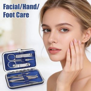 Professional Portable <b>Manicure</b> <b>Kits</b> Butterfly Lock Sharp Stainless Steel Nail Clipper 8-in-1 Nail Care - Product Image 6