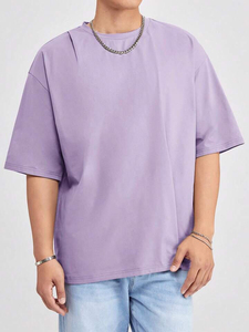 เสื้อยืดผู้ชายทรงปกติ ผ้าโพลีเอสเตอร์ผสมคอตตอน คุณภาพสูง ผ้าคอตตอนแท้ สีซีดแบบวินเทจ ทรงหลวมไหล่ตก มีสินค้าพร้อมส่ง ไซส์ใหญ่ - Product Image 4