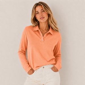 Camiseta Polo de Manga Larga para Mujer 2026, Mezcla de Algodón, Ropa Casual, Marca Privada, Fabricante Mayorista OEM ODM - Product Image 6