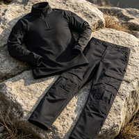 Combinaison tactique pour homme à demi-zip, respirante, chemise à manches longues, pantalon cargo, chasse, camping, équipement de sécurité en plein air
