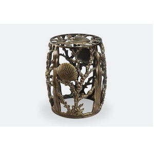 Tabouret en aluminium de luxe de haute qualité en promotion – Mobilier de qualité supérieure, tabouret en métal avec finition dorée, ottoman en laiton - Product Image 2