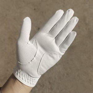 Gants de golf en cuir véritable pour adultes, couleur blanche, main gauche ou droite, légers et doux, avec logo personnalisé. - Product Image 4