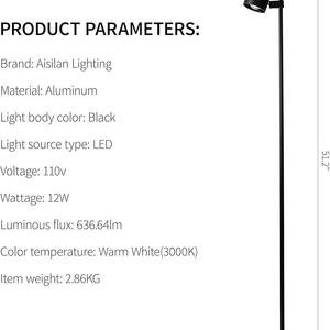 Lampe sur pied contemporaine avec abat-jour en tissu et interrupteur au pied pour chambre à coucher - Product Image 4