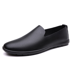 Mocassins pour hommes à bout rond, en PU, avec doublure en peluche et semelle en caoutchouc, chaussures décontractées - Product Image 5