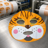 Masque facial en tissu non tissé imprimé sur mesure avec visage d'animal (tigre et lion) pour les marques de soins de la peau