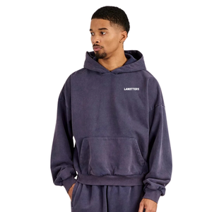 Mens Loose Pullover Hoodie with Kangaroo Pocket and Elastic Cuff Jogger Trousers <b>Two</b> <b>Piece</b> Tracksuit Drawstring Waist <b>Lounge</b> <b>Set</b> - Product Image 3