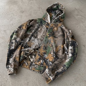 Sweat-shirt à capuche camouflage pour homme, fermeture éclair, coupe classique, respirant, en polyester tricoté, imprimé feuilles tactique, décontracté, pour l'automne - Product Image 1