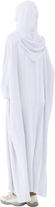 Abaya Blanca Modesta con Cuello Alto y Mangas Largas, Color Sólido, Corte Holgado para Uso Diario - Product Image 3
