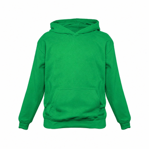 เสื้อฮู้ดสีเขียวแบบเรียบง่ายสำหรับฤดูหนาว ผ้าฝ้ายฟลีซ 100% สำหรับผู้ชาย ผู้หญิง และเด็ก - Product Image 1