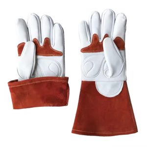 Gants de soudeur résistants à la chaleur et au feu, en cuir de vachette de qualité supérieure, confortables, pour soudage TIG, neufs - Product Image 2