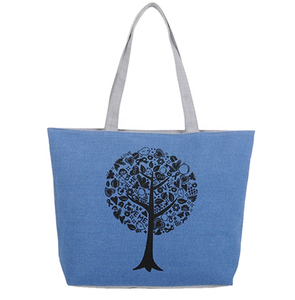 Sac fourre-tout en toile de jute de coton biologique écologique personnalisable achats promotionnels réutilisable personnalisé avec longue poignée - Product Image 1