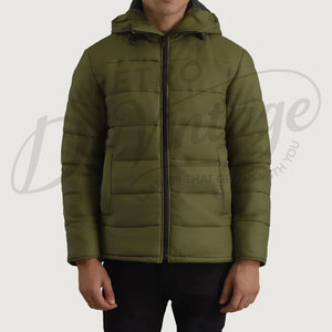 Veste d'hiver matelassée pour homme, épaisse, chaude, à capuche, coupe-vent, style parka, pour l'extérieur - Product Image 1