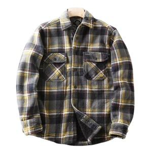 Fabricants OEM – Nouvelle veste streetwear unisexe en toile de flanelle Sherpa, coupe slim, patchwork à carreaux, à capuche, doublée et épaisse, de haute qualité - Product Image 1