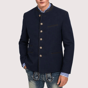 Veste traditionnelle bavaroise moderne pour homme en laine Loden, col montant personnalisé, respirante, de haute qualité, pour l'hiver - Product Image 5