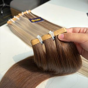 Extensiones de Cabello Humano con Cinta Adhesiva, Color Marrón, Sin Daño al Cuero Cabelludo, Fáciles de Instalar, Cinta Bio - Product Image 1