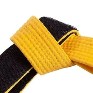 Cinturón de Jiu Jitsu Bicolor Amarillo y Negro, Cinturón de Artes Marciales de Algodón, Equipo de Entrenamiento Personalizado para Academia - Product Image 3