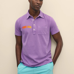 Nouveau T-shirt en piqué 100 % coton tricoté pour homme, 220 g/m², avec logo imprimé numériquement personnalisé, couleur bleue, respirant et tendance - Product Image 1