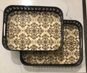 Bandeja de servicio Corte láser Diseñador Imprimir Esmalte Recubierto de metal Bandeja decorativa Pichwai Inicio Regalos promocionales Precio bajo por FWE - Product Image 5