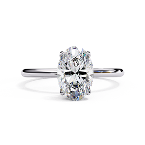 Anillo de Compromiso con Diamante Ovalado de 1 Quilate Cultivado en Laboratorio, Diseño Exclusivo, Oro de 14K, Certificado IGI, Diamante VS DEF para Aniversario o Boda - Product Image 5