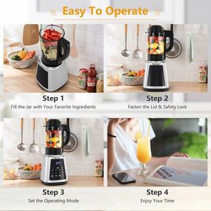 8-in-1 Professional Countertop Smoothie and Soup Blender with <b>Timer</b> for All Your <b>Kitchen</b> Needs - Product Image 2