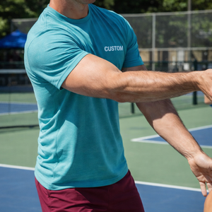 T-shirt de performance pour pickleball, léger, en polyester et élasthanne, séchage rapide, respirant, tissu anti-humidité, vêtements de sport, OEM ODM - Product Image 1