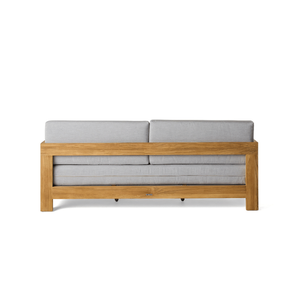 Sofá de Madera de Teca Sólida para Exteriores, 3 Plazas, Sofá de Jardín Moderno y Minimalista con Cojines Gruesos Impermeables, Muebles para Patio y Terraza - Product Image 4