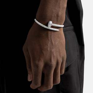 Pulsera de tenis de lujo con diseño de uñas, brazalete abierto, moissanita VVS, plata de ley 925, estilo Iced Out, Hip Hop, para hombre y mujer, para boda - Product Image 2