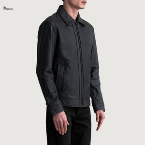 เสื้อแจ็คเก็ตหนัง PU สำหรับผู้ชาย RELEVO ทรงเข้ารูป ปกคอพับ ปิดด้วยซิป กันลม สไตล์มอเตอร์ไซค์ เหมาะสำหรับใส่ในฤดูใบไม้ร่วง - Product Image 1