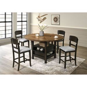 2pcs Transitional Counter Height <b>Dining</b> Chair Brown Finish Wooden Upholstered Bar <b>Stools</b> Transitional Furniture - Product Image 4