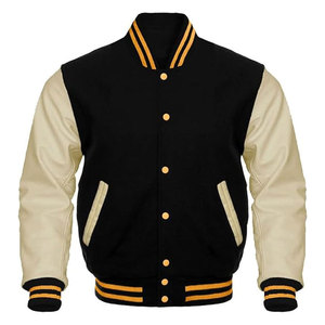 Manufacturer Custom Logo <b>Leather</b> Varsity Baseball <b>Jacket</b> for <b>Men</b> Winter Bomber <b>Leather</b> Varsity <b>Jacket</b> at Wholesale Price - Product Image 1