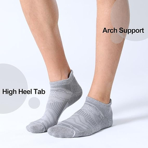 Calcetines Deportivos Tri Pro para Hombre, Secado Rápido, 100% Algodón, con Logotipo en el Puño, Transpirables, para Correr y Entrenar, Color Sólido Blanco Gris, Primavera - Product Image 1