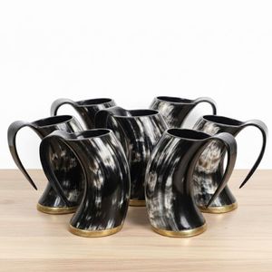 Taza Vikinga Ecológica Hecha a Mano con Cuerno de Búfalo, Impermeable, Estilo Náutico, Personalizable, para Beber, Decoración de Bodas, Regalo - Product Image 2