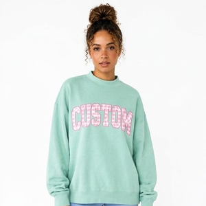 <b>Women's</b> <b>Khaki</b> Crewneck Sweatshirt Drop Shoulder Long Sleeve Casual Pullover <b>Top</b> Autumn Letter Graphic - Product Image 5