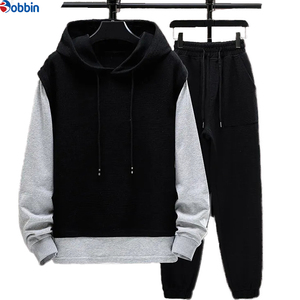 Trajes Deportivos para Hombre, Sudadera con Capucha de Bloques de Color, Manga Larga, Ropa Casual de Otoño con Cierre de Cordón y Bolsillos Laterales - Product Image 2