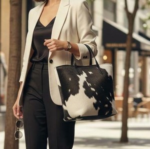 Leather Hair On Tote Bag Cowhide Handbag Women Shoulder <b>Purse</b> Stylish Fashion Casual <b>Large</b> Tote LHTB-0021 - Product Image 3