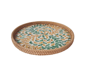 Bandeja de nácar y ratán para decoración del hogar, artículo hecho a medida, varios colores, bandejas de alta calidad y en oferta. - Product Image 6