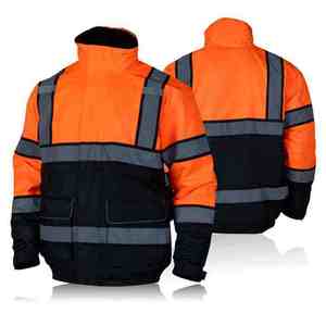 RELEVO INDUSTRIES Customised Outdoor <b>Waterproof</b> ANSI Class 1 Safety <b>Work</b> Jacket for Construction Workers Multi-Pocket Design - Product Image 3
