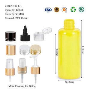 บรรจุภัณฑ์เครื่องสำอางพิมพ์ลายตามสั่ง ขวดบีบพลาสติก PET สีเหลือง ขนาด 120 มล. 4 ออนซ์ สำหรับโลชั่น ครีมทาตัว น้ำมันใส่ผม น้ำยาทำความสะอาด ฝาเกลียว - Product Image 5