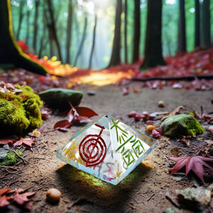 Pirámide de Cuarzo Cristalino Única, Set de Reiki Usui, Gema Grabada de Ágata, Artesanía Espiritual de Piedras Semipreciosas de la Nueva Era - Product Image 1