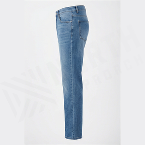 Jean en denim délavé coupe droite taille haute pour homme, style décontracté en coton, idéal pour le printemps - Product Image 3