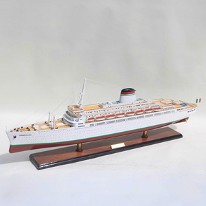 SS LEONARDO DA VINCI Casco Blanco |   Maqueta de Barco Crucero Italiano Hecha a Mano en Madera para Regalo Empresarial o Decoración del Hogar - Product Image 1