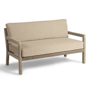 Sofá de Madera de Teca de 2 Plazas para Exteriores, Ecológico, Duradero, Diseño Moderno, Confort Lujoso, Tamaño Personalizado, Antideslizante, para Hotel o Villa - Product Image 1