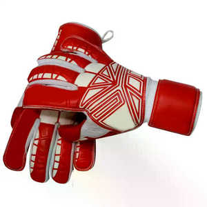 Red Football Goalkeeper Gloves PU Material Non-Slip Breathable <b>Finger</b> Protection Adjustable Wrist <b>Strap</b> Unisex - Product Image 2